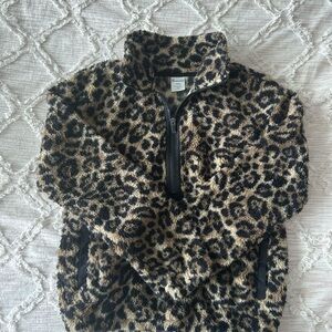 Leopard Print Half Zip